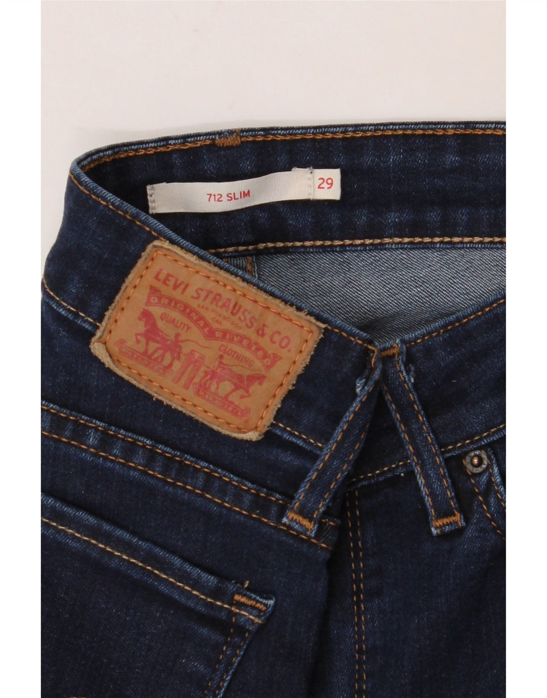 LEVI'S Jean Slim 712 Femme W29 L31 Bleu Marine Coton