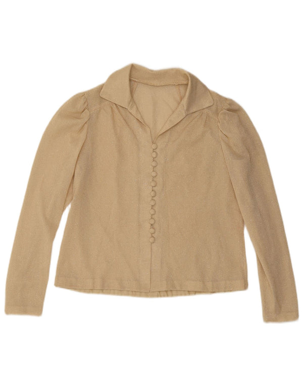 Chemisier chemise femme vintage UK 14 Beige moyen