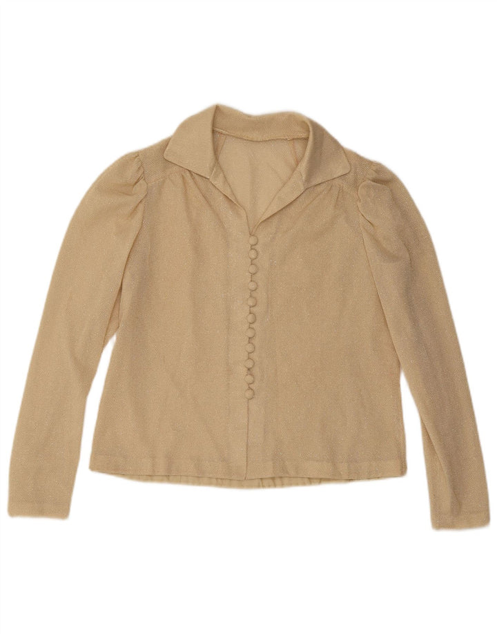 Chemisier chemise femme vintage UK 14 Beige moyen