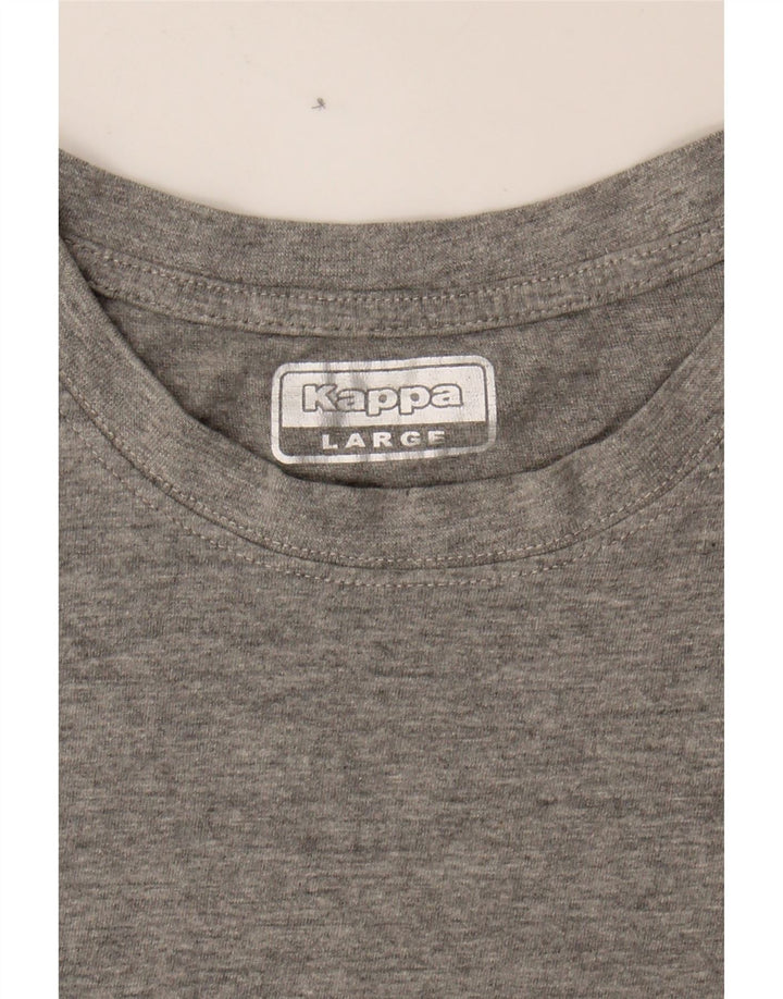 KAPPA Womens T-Shirt Top UK 16 Large Grey Cotton Vintage Kappa and Second-Hand Kappa from Messina Hembry 