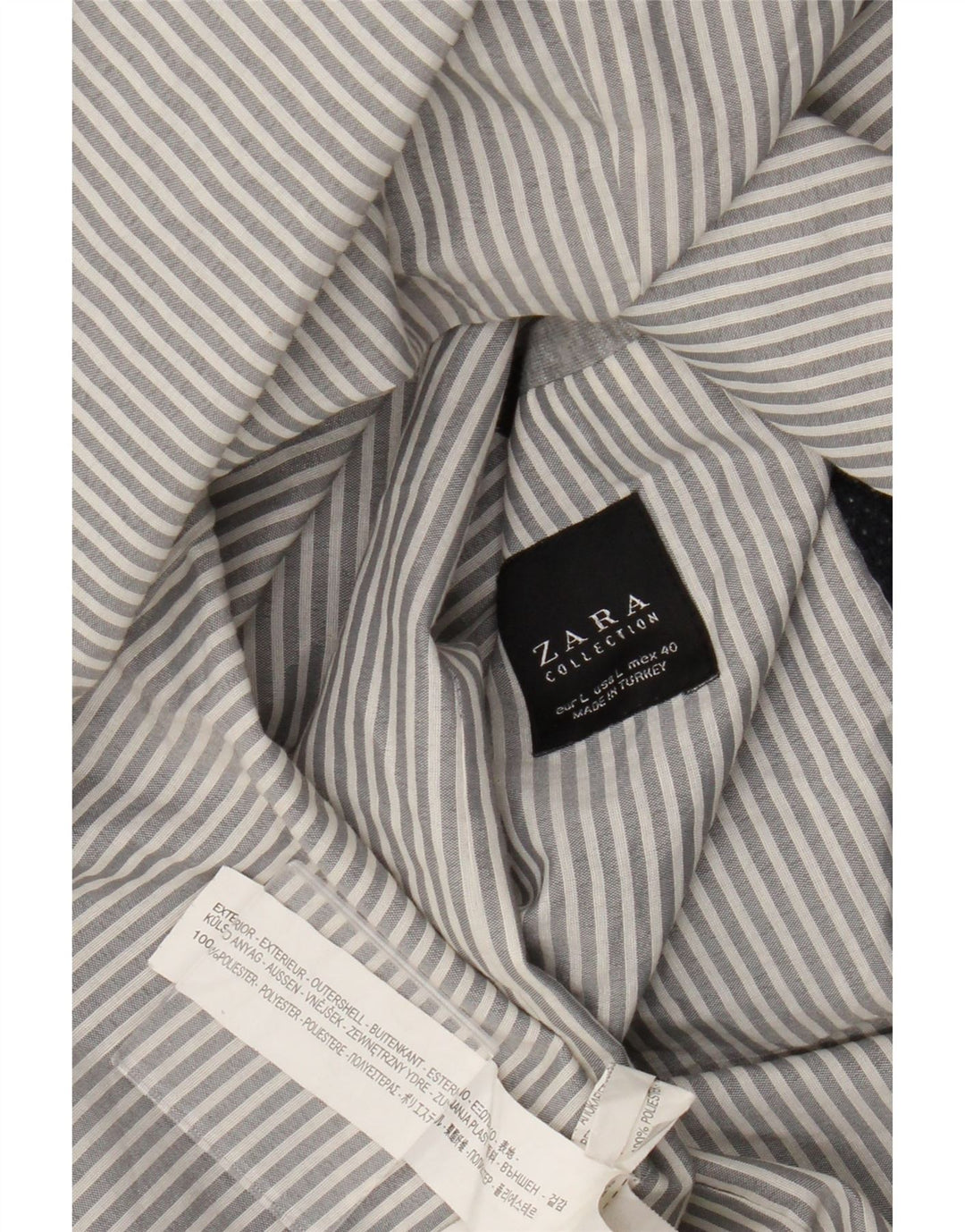 Zara Veste Blazer 2 Boutons Homme UK 40 Large Bleu Marine Polyester