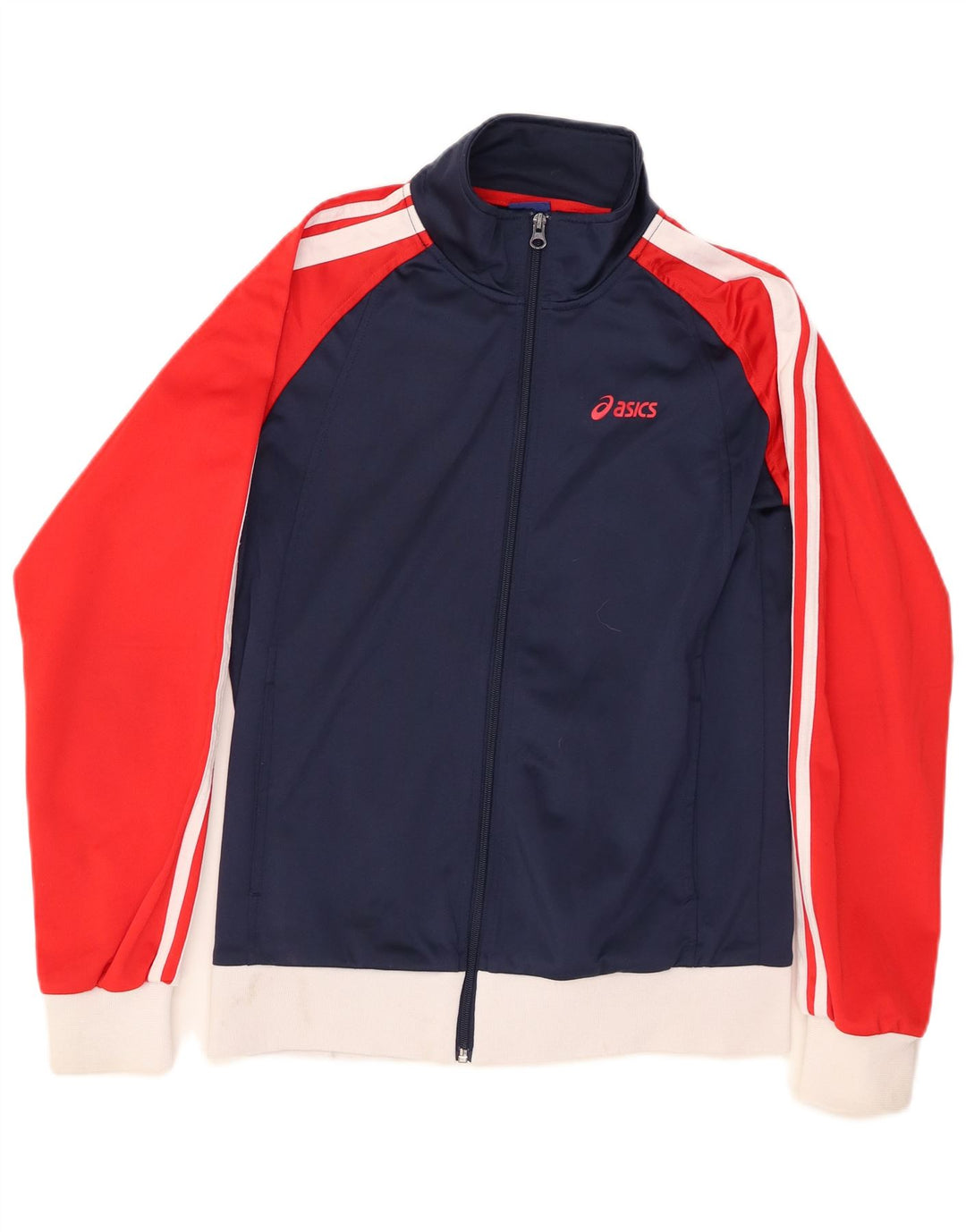 ASICS Veste de survêtement pour homme Small Bleu marine Colorblock Polyester