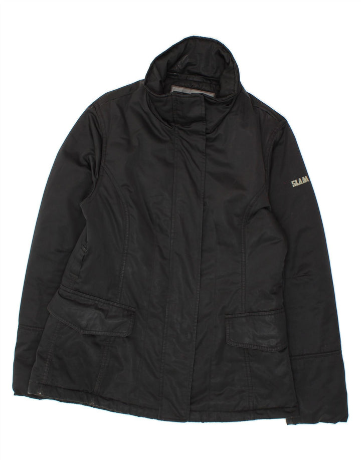 SLAM Womens Windbreaker Jacket UK 16 Large Black Polyester Vintage Slam and Second-Hand Slam from Messina Hembry 