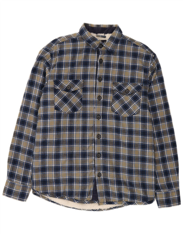 CAMARGUE Chemise Lumberjack Flanelle Homme Bleu Marine Moyen Carreaux Coton