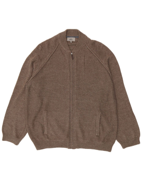 Marks & Spencer Pull cardigan coupe classique pour homme en coton marron 2XL