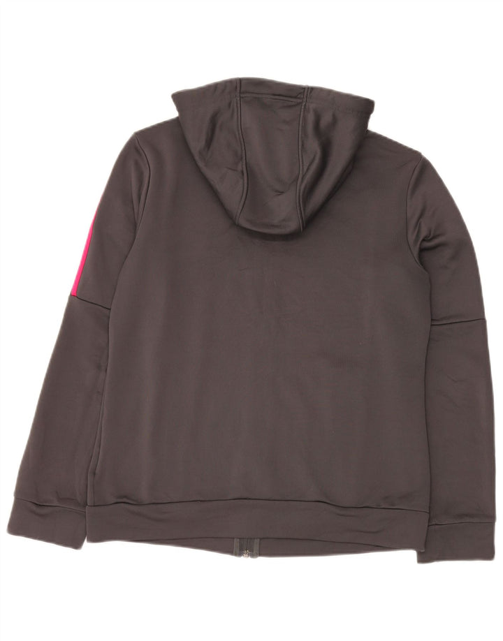 Adidas Pull à capuche zippé pour femme UK 16/18 Large Gris Polyester