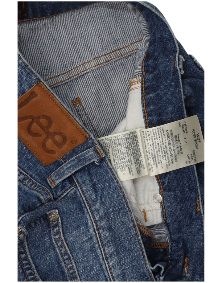 Lee Short Femme Rider Distressed Denim W31 Bleu Moyen Coton