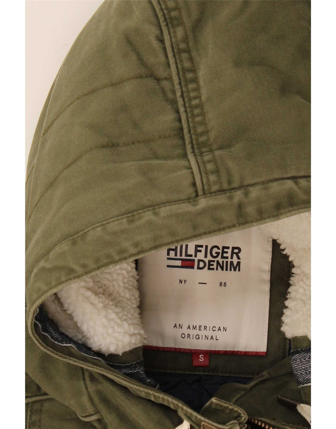 Tommy Hilfiger Parka à capuche pour homme UK 36 Small Kaki