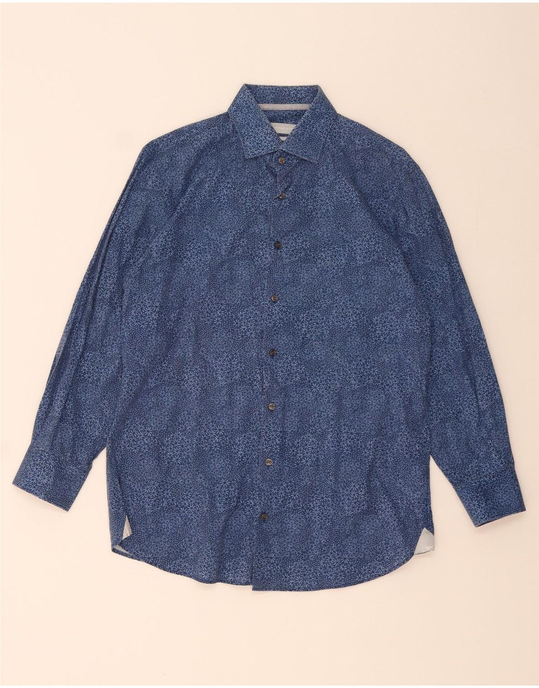 MICHAEL KORS Chemise coupe moderne pour homme Taille 39 15 1/2 Bleu moyen floral