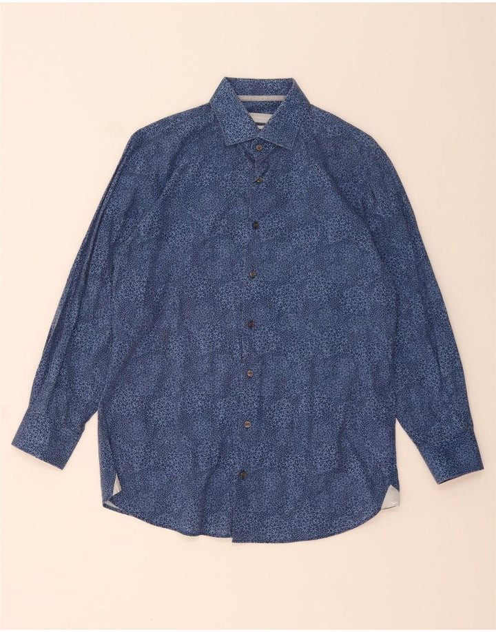 MICHAEL KORS Chemise coupe moderne pour homme Taille 39 15 1/2 Bleu moyen floral