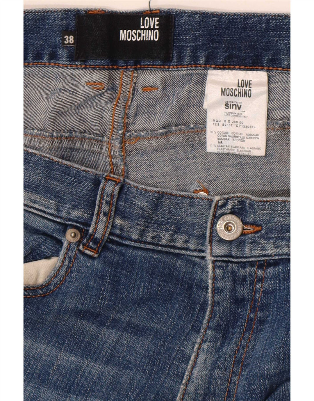 Moschino Jeans Slim Homme W38 L32 Bleu Coton Classique