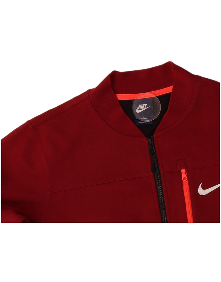 NIKE Mens Tracksuit Top Jacket Medium Red Cotton