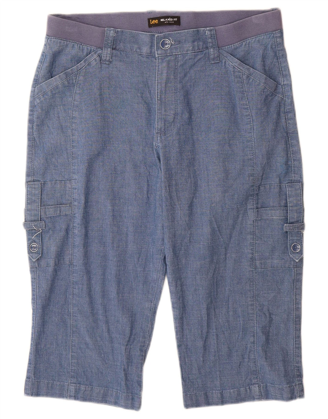 Lee Bermuda cargo taille moyenne pour femme US 10 Large W30 Bleu Coton