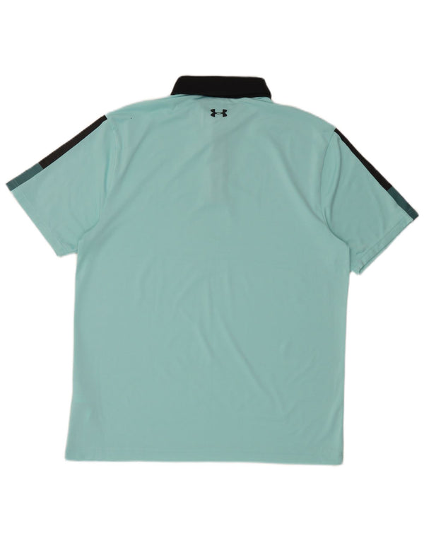 Under Armour Polo Rugby Homme Large Bleu Colorblock Polyester