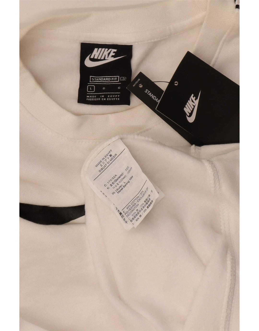 Nike Sweat-shirt graphique pour homme en coton blanc Taille L