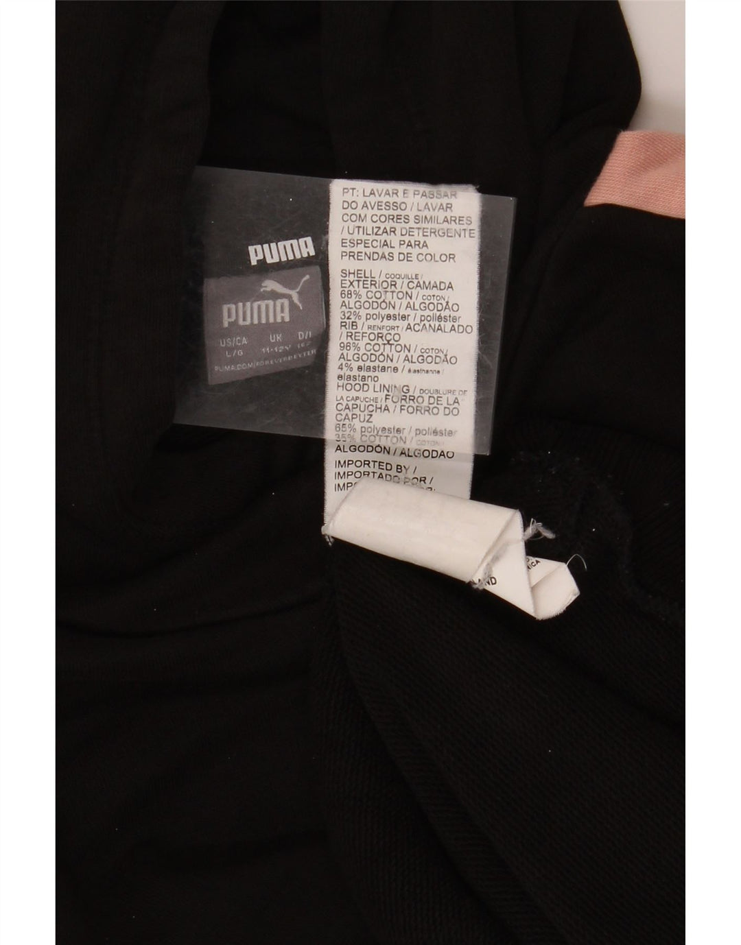 PUMA Sweat à capuche fille 11-12 ans Noir Colourblock Coton