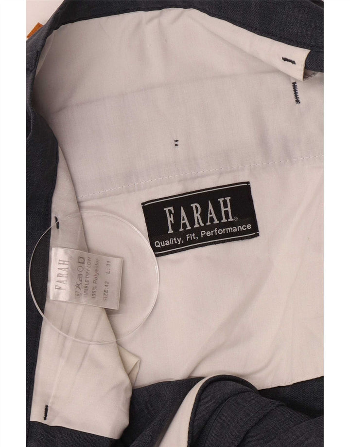 Farah Pantalon de Costume Droit Homme W42 L29 Gris Polyester
