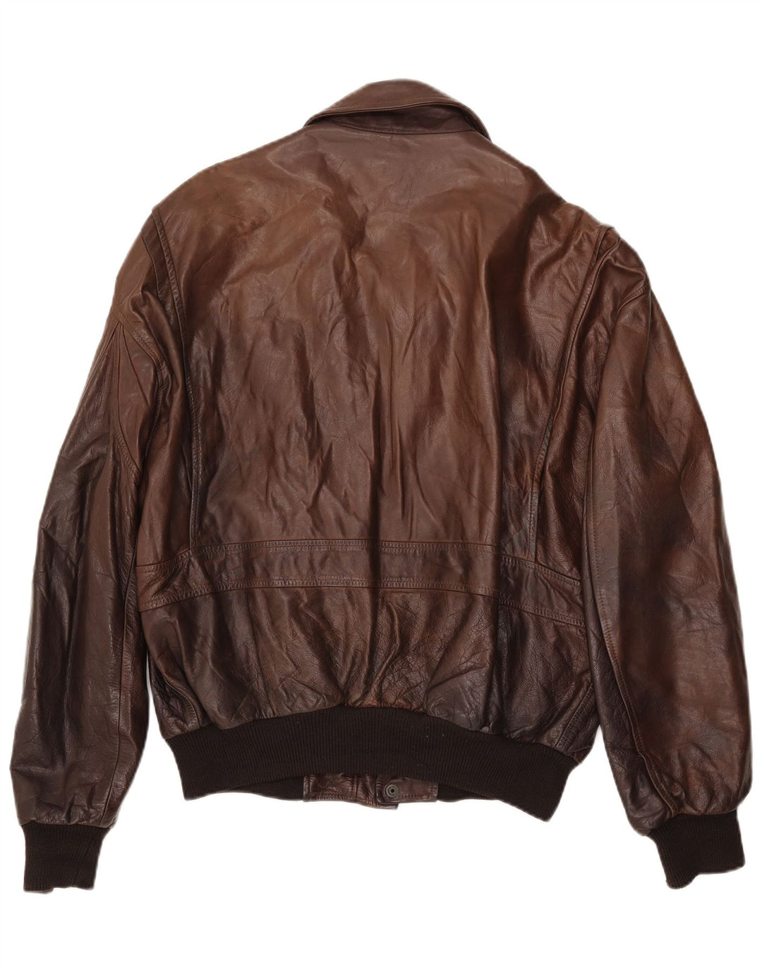 VINTAGE Veste en cuir homme UK 42 XL Marron