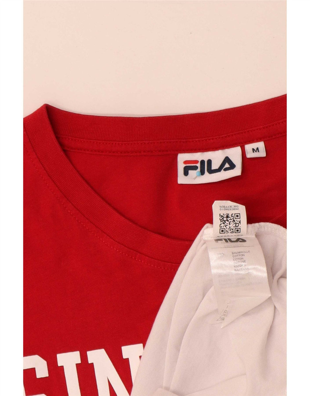 Fila T-Shirt Graphique Homme Blanc Moyen Coton Colorblock