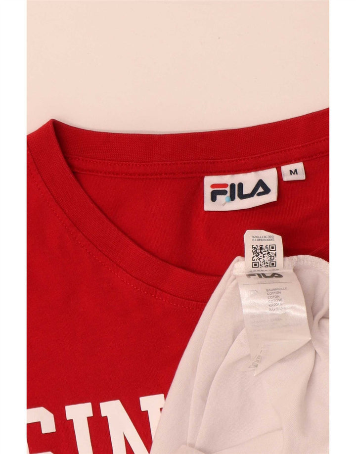 Fila T-Shirt Graphique Homme Blanc Moyen Coton Colorblock