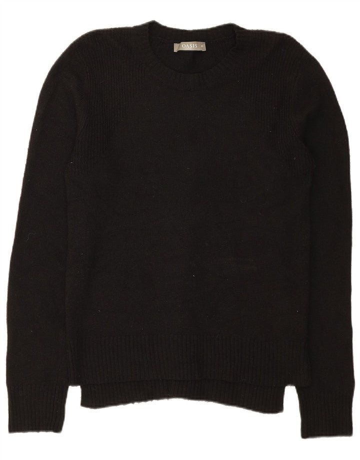 Oasis Pull à col rond pour femme UK 12 Medium Noir Polyester