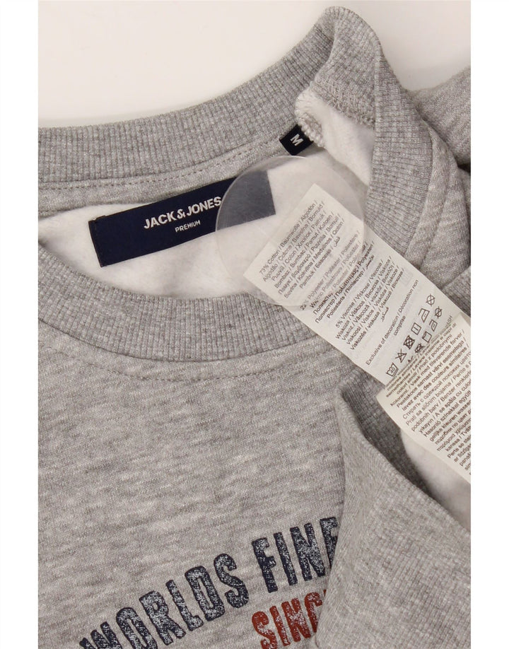 JACK & JONES Sweat-Shirt Graphique Homme Gris Moyen Moucheté Coton