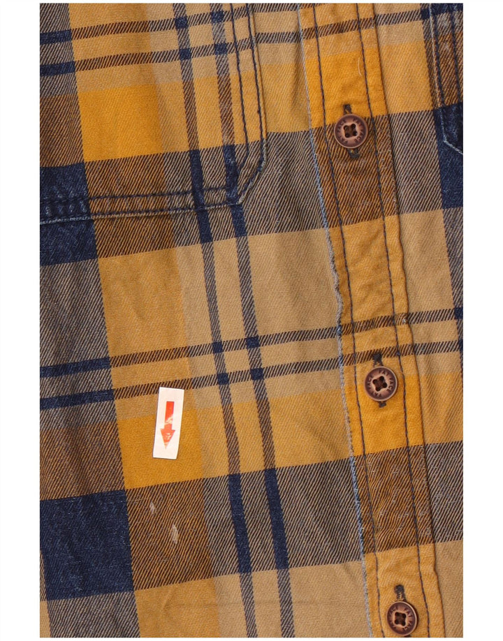 Fat Face Chemise Regular Fit en Flanelle pour Homme en Coton à Carreaux Jaune Large