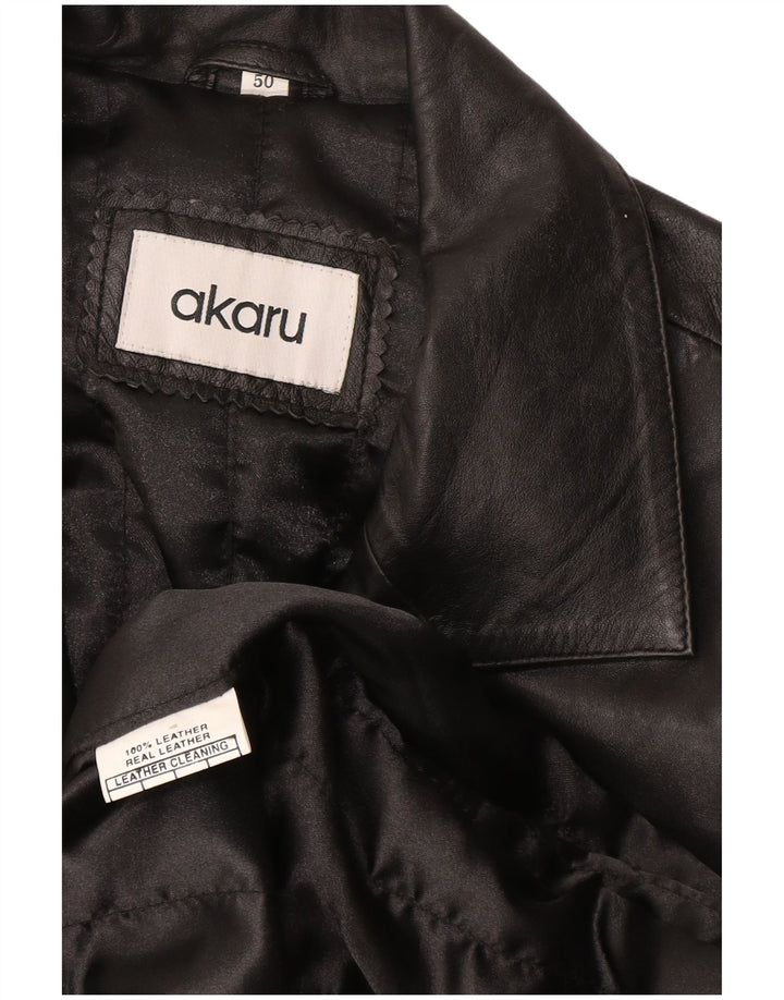 Manteau en cuir homme EU 50 grand cuir noir