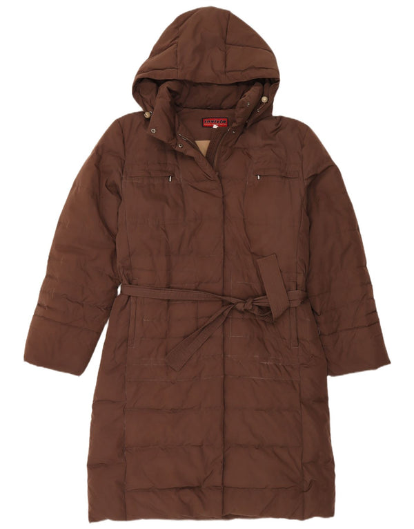 Invicta Manteau rembourré à capuche pour femme UK 16 Large Marron Polyester