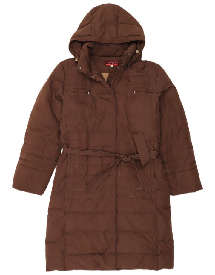 Invicta Manteau rembourré à capuche pour femme UK 16 Large Marron Polyester