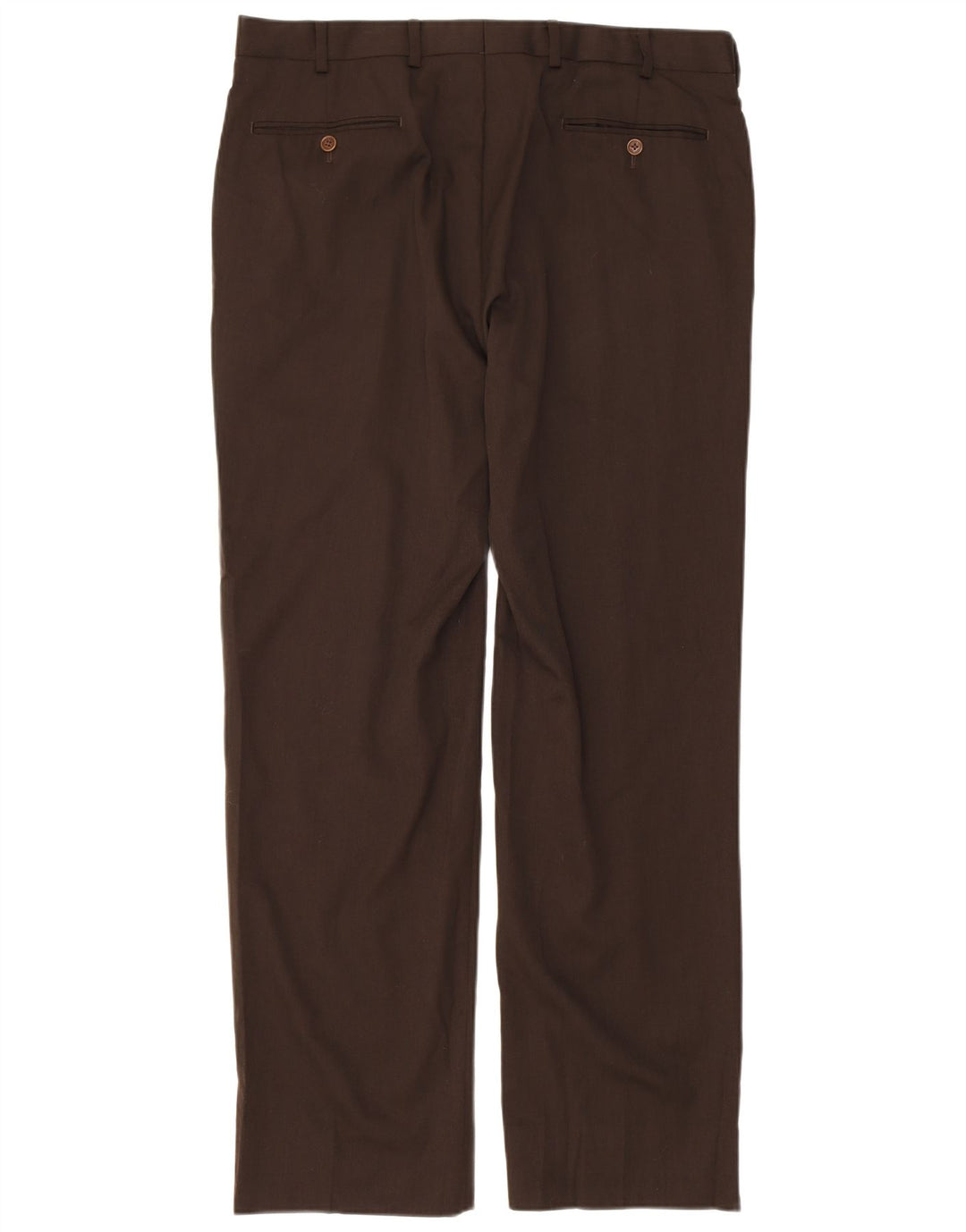 BROOKS BROTHERS Pantalon de Costume Droit Madison Homme W38 L32 Laine Marron