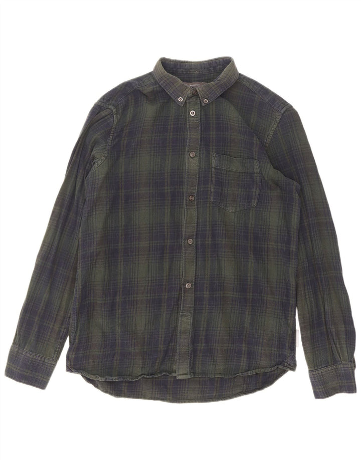 French Connection Chemise en Flanelle Homme Grand Carreau Vert Coton