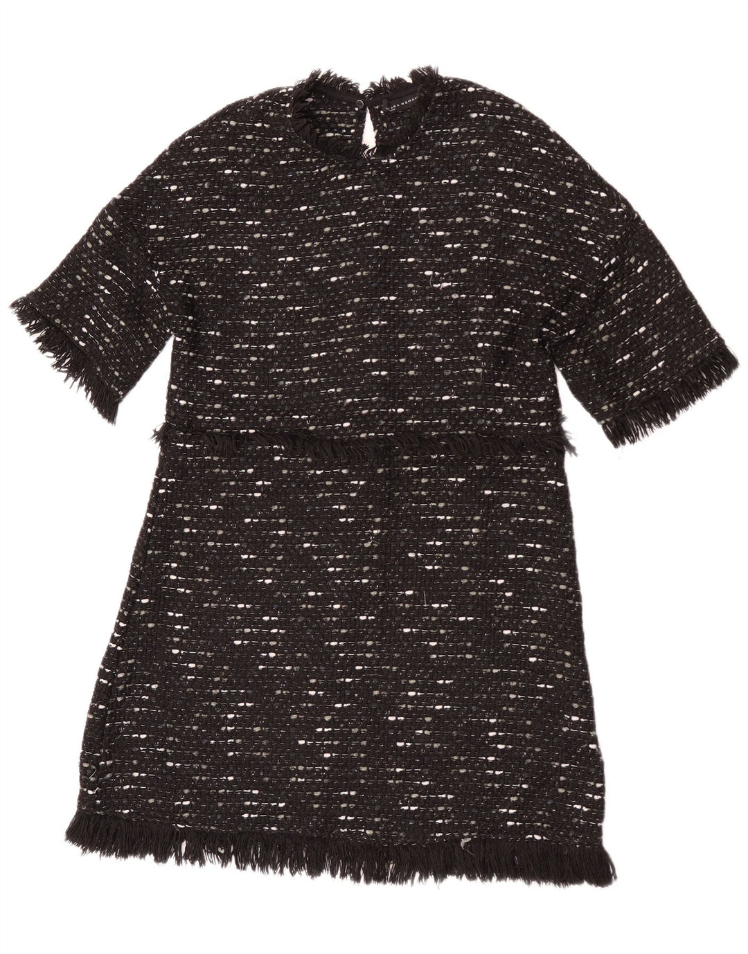 Zara Robe Pull Femme UK 12 Moyen Noir Moucheté