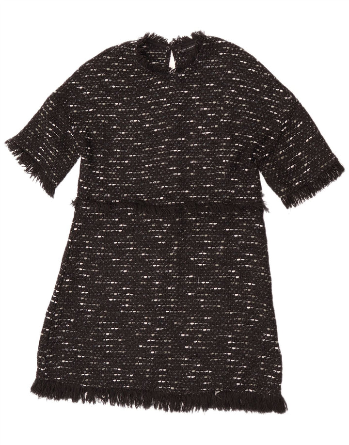 Zara Robe Pull Femme UK 12 Moyen Noir Moucheté