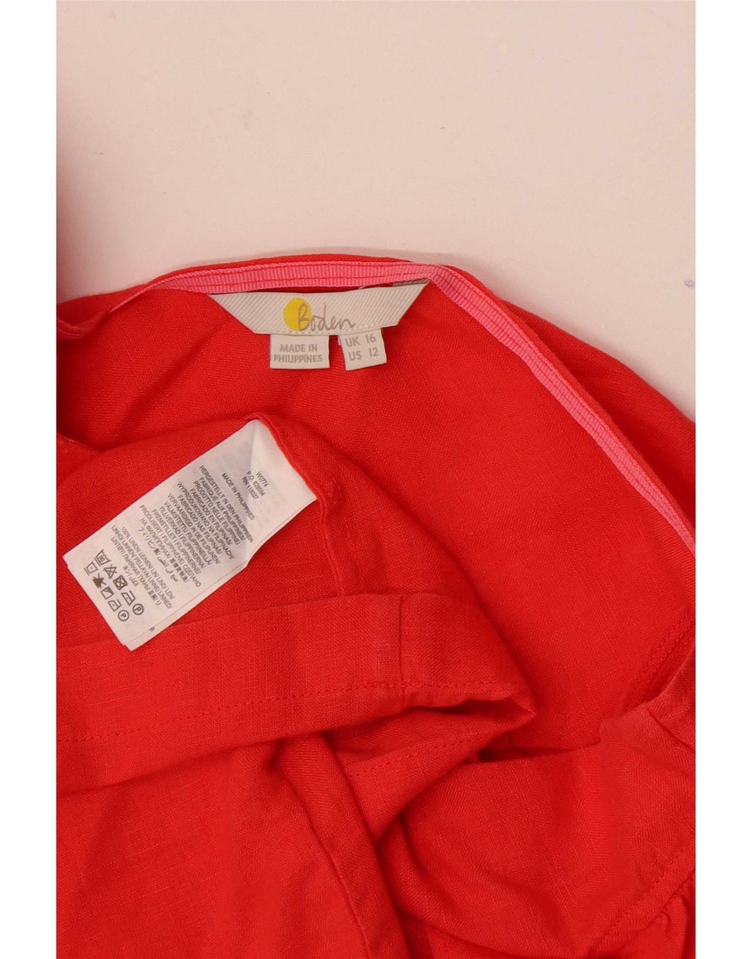 Haut chemisier sans manches Boden pour femme UK 46 Grand Lin Rouge
