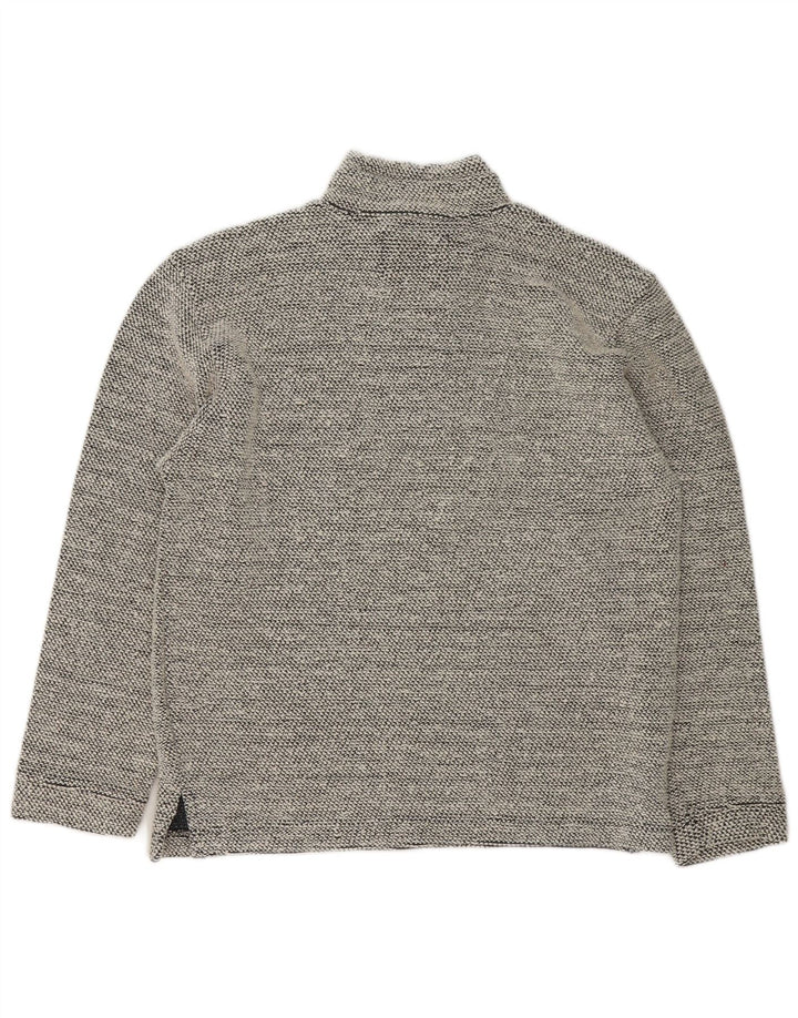 Weird Fish Sweat-shirt à col zippé pour homme Petit coton gris