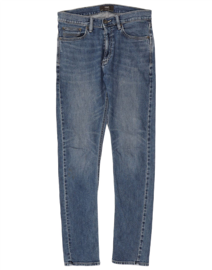 Marks & Spencer Jean Slim Femme W30 L33 Bleu Coton