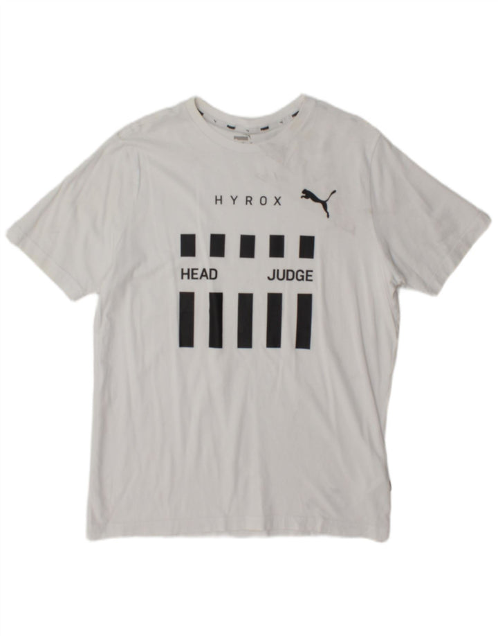 Puma T-Shirt Graphique Homme Blanc Moyen Coton