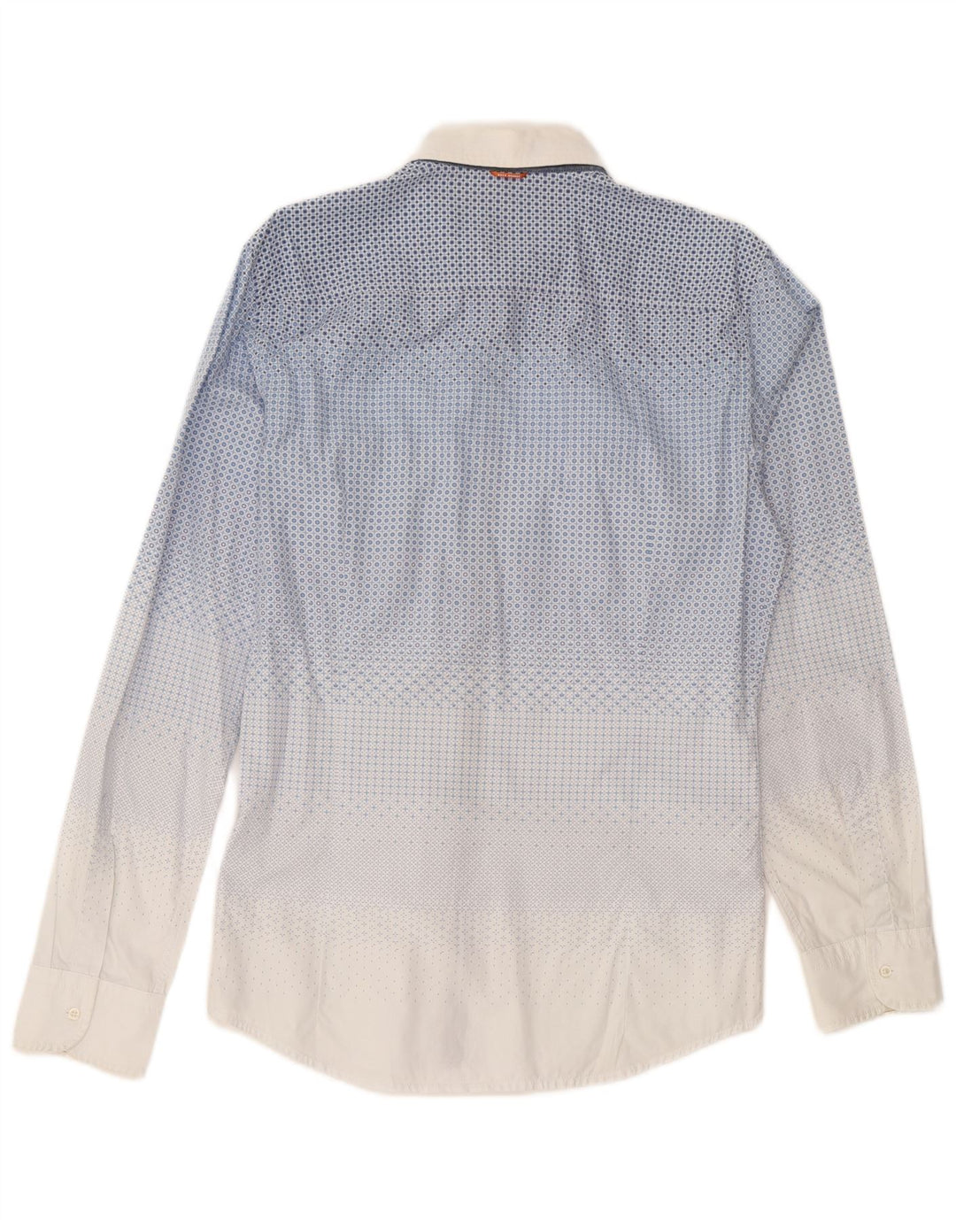 Hugo Boss Chemise en coton géométrique bleu moyen