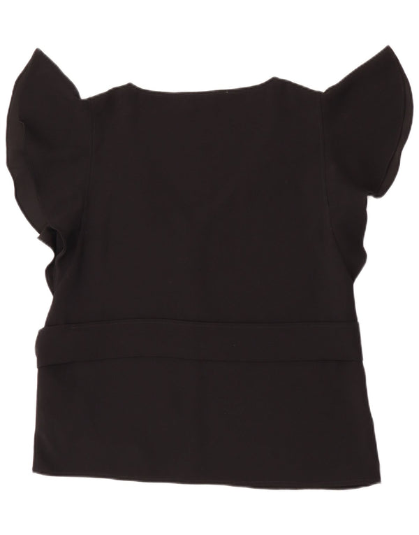 Marella Femme EMME Blouse Top UK 14 Large Noir Polyester