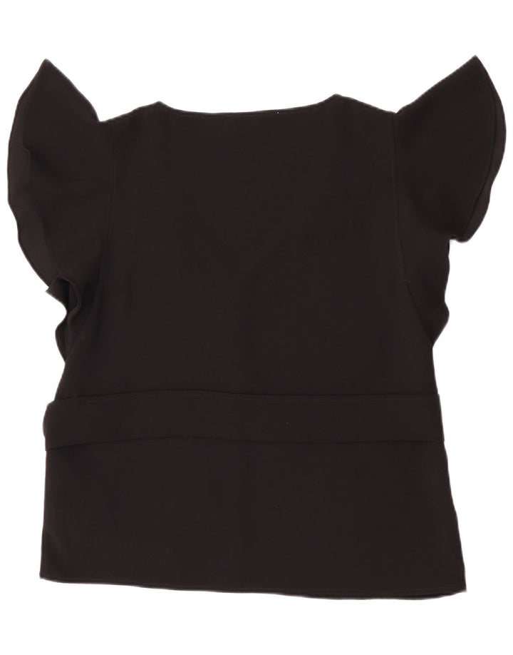 Marella Femme EMME Blouse Top UK 14 Large Noir Polyester