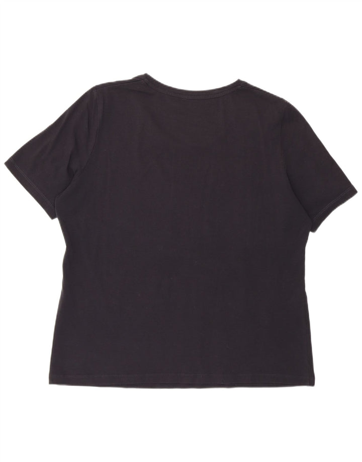 Perte by Krizia T-shirt graphique régulier pour femme UK 12 Bleu marine moyen