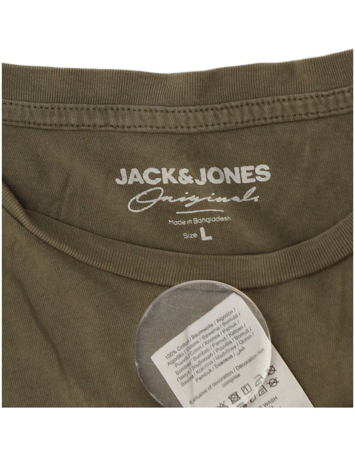 Jack & Jones T-Shirt Homme Haut Large Kaki Coton