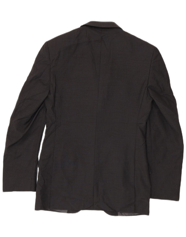Marks & Spencer Veste blazer à 2 boutons pour homme UK 38 Gris moyen à fines rayures