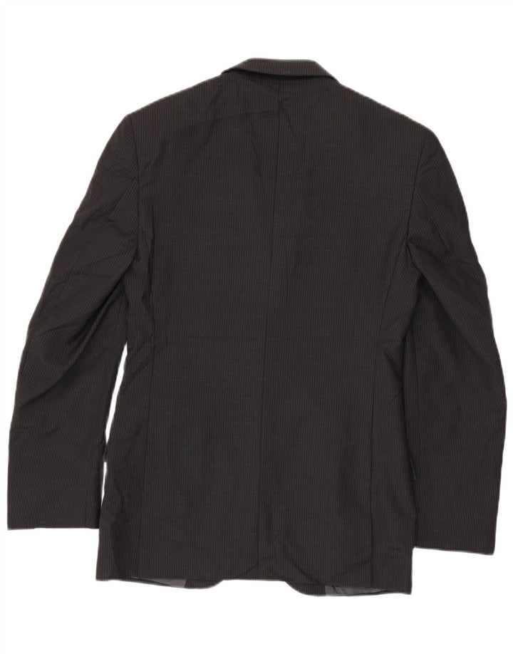 Marks & Spencer Veste blazer à 2 boutons pour homme UK 38 Gris moyen à fines rayures