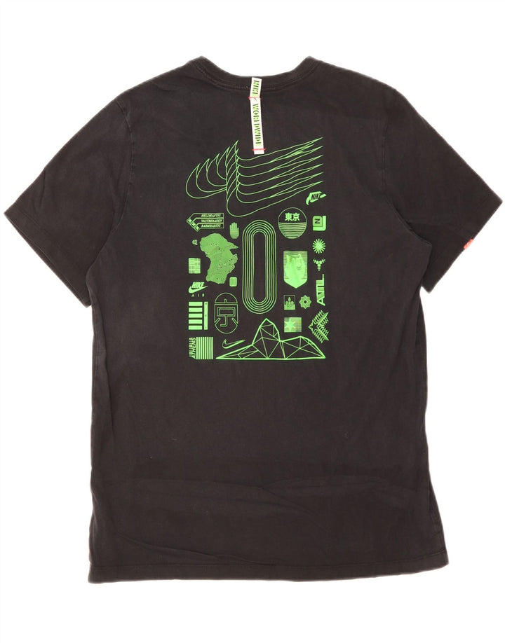 Nike T-shirt graphique pour homme en coton noir Taille L