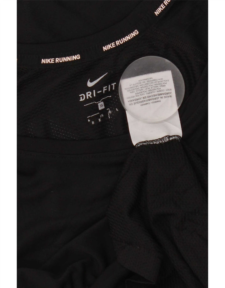 Nike Haut Dri Fit à manches longues pour femme UK 22 3XL Noir Polyester
