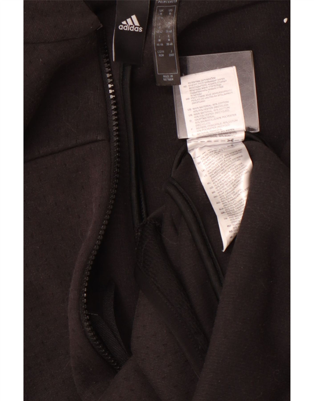 ADIDAS Pull à capuche zippé Primegreen Graphic pour femme UK 12/14 Noir moyen