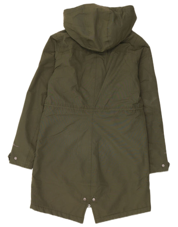 Eddie Bauer Veste Parka à capuche pour femme UK 6 XS Coton kaki