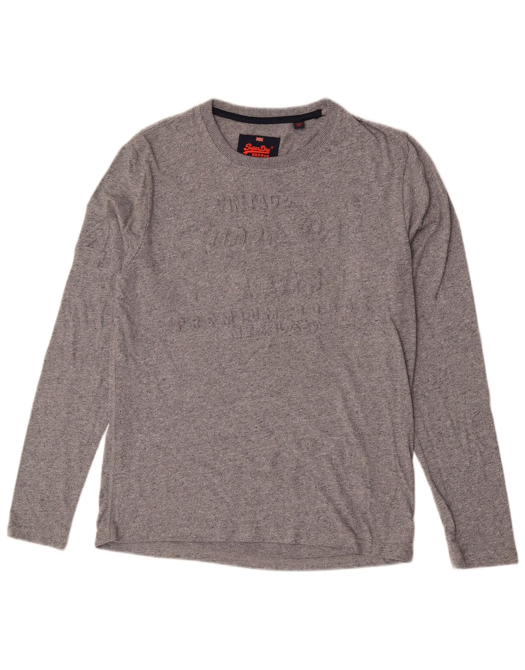 Superdry Haut graphique à manches longues pour hommes, grand coton gris